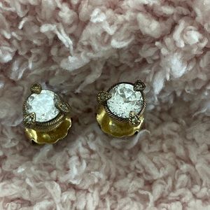 Judith Ripka 14k gold clad silver diamonique studs